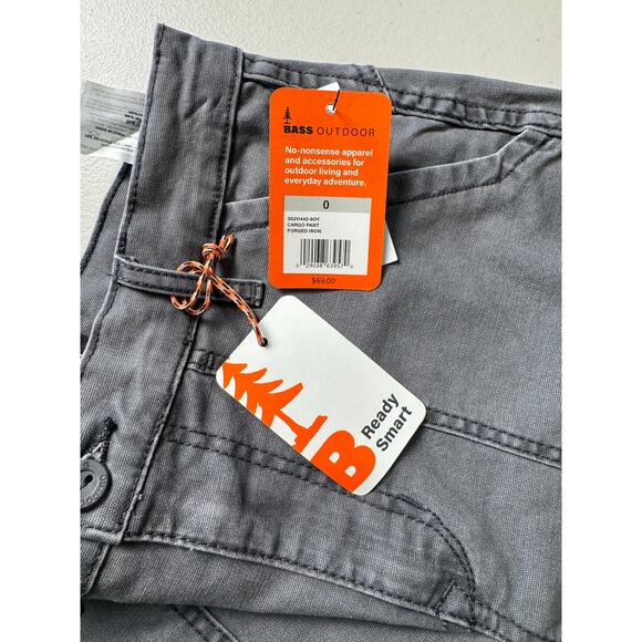 BASS OUTDOOR Women's High-Rise Canvas Cargo Pants FORGED IRON NWT SIZE 0 - Picture 8 of 10